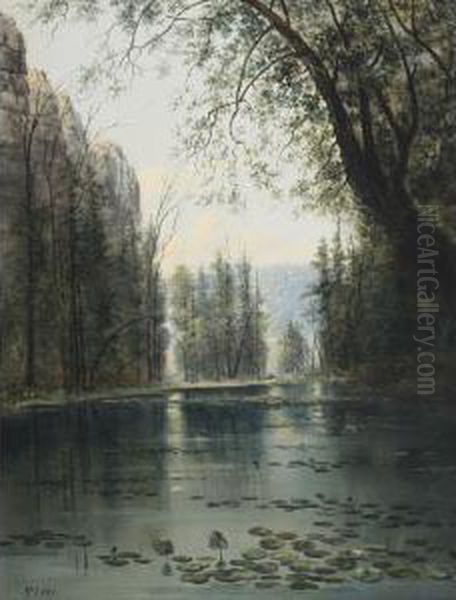 Lily Pond Oil Painting by Henry Nesbitt Mcevoy