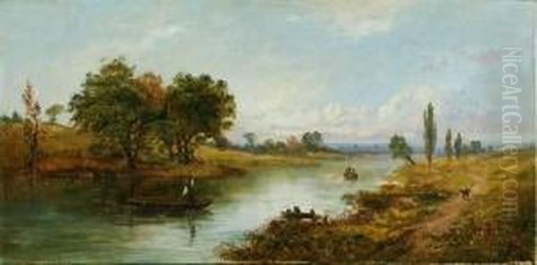 Ferrying Across The River Oil Painting by William McEvoy