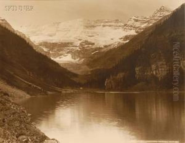 Lake Louise And Victoria Glacier. Oil Painting by William Mcfarlane Notman