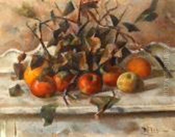 A Still Life With Fruit And Branches by Henry Lee Mcfee