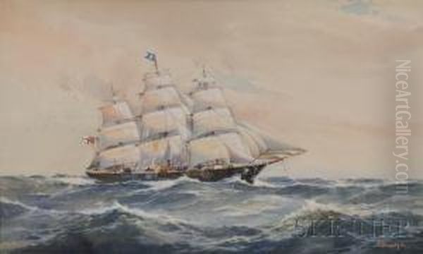 Famous Old [boston] Clipper The James Baine Oil Painting by Robert McGregor