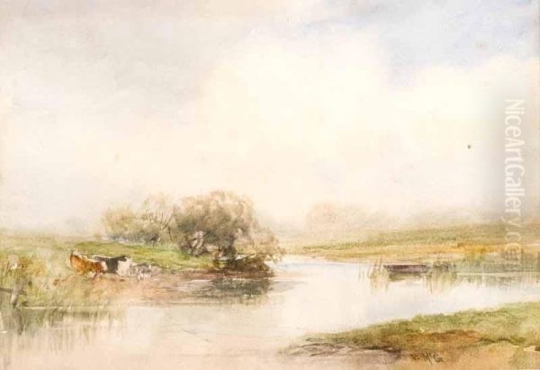 Cattle By The River Oil Painting by William Bingham McGuinness