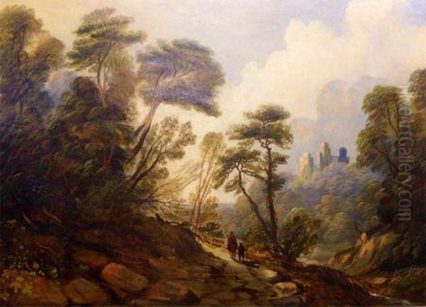 Scottish Landscape With Figures Oil Painting by Joseph Wrightson McIntyre