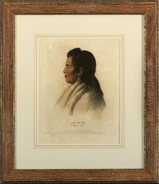 Sha-ha-ka - A Mandan Chief Oil Painting by Mckenney Thomas & Hall James