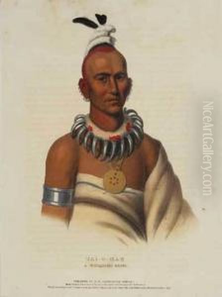 Tai-o-mah, A Musquakee Brave Oil Painting by Thomas L. Mckenney