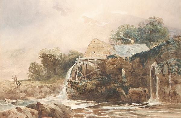 Watermill Oil Painting by David Hall McKewan