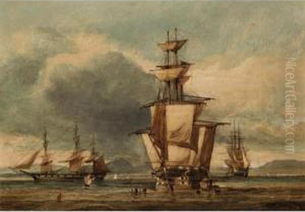 The Battle Squadron In The Leith Rows Oil Painting by J. W. Mckie