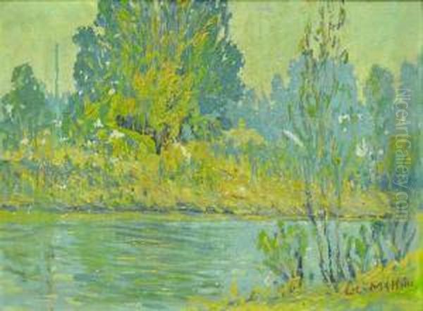 ''autumn On The Slough'' Oil Painting by Charles C. Mckim