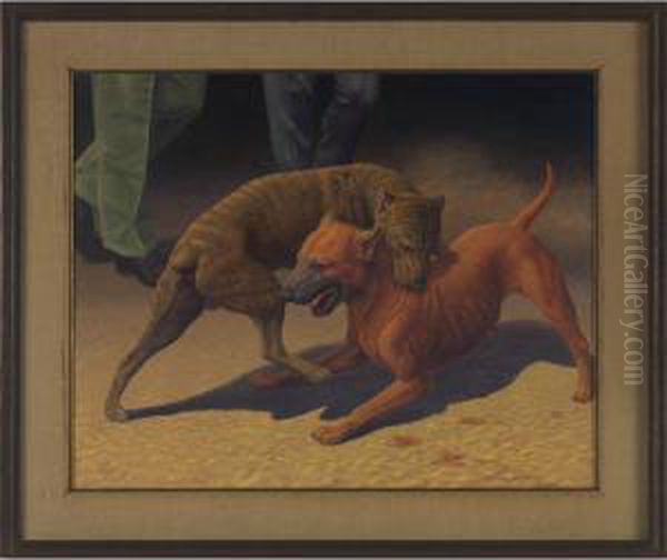 Pups In The Pit Oil Painting by Charles C. Mckim