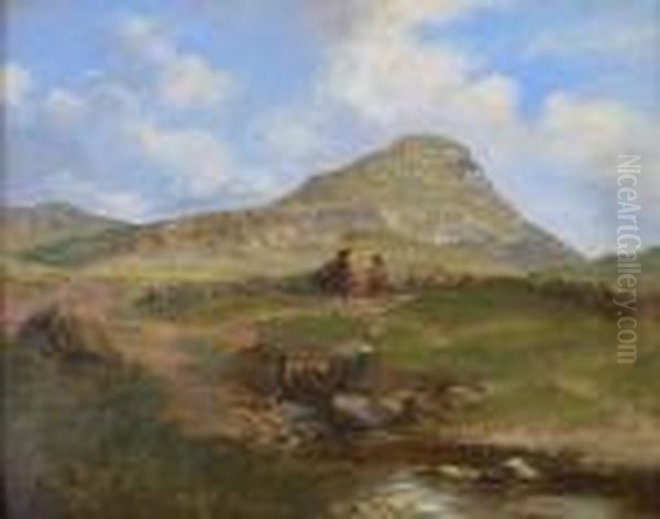 A Study For A Background From Nature (arthur's Seat) Oil Painting by John Watson Mclea