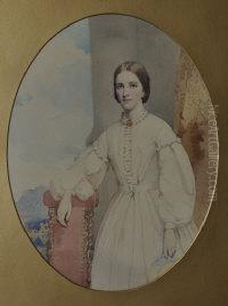 Portrait Of Mrs Helen Fawcet Oil Painting by Kenneth Macleay