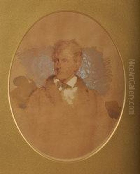 Oval Portrait Of The Late Sir James Stuart Of Allanbank Oil Painting by Kenneth Macleay