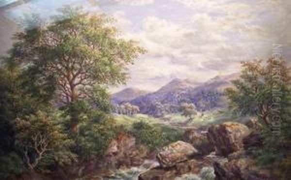 Mountain Stream Oil Painting by Kenneth Macleay