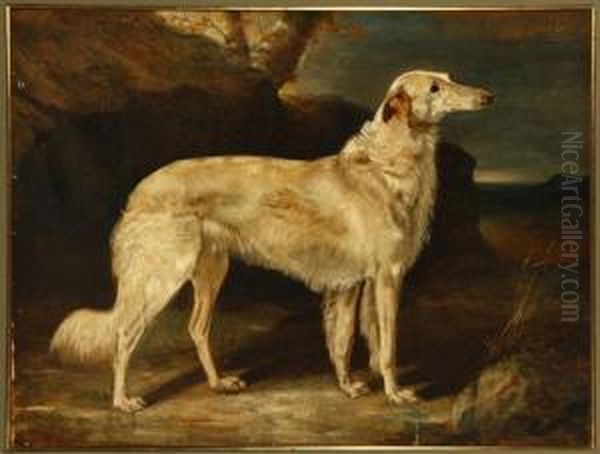 Borzoi Portrait Oil Painting by John Mcleod