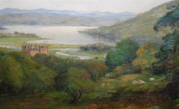 Kenmore Castle Scotland Oil Painting by Malcolm Mclochlan Harper