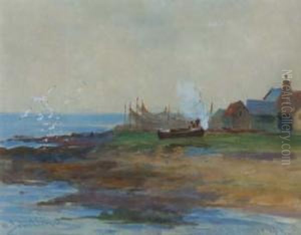 At Johnshaven Oil Painting by James MacMaster