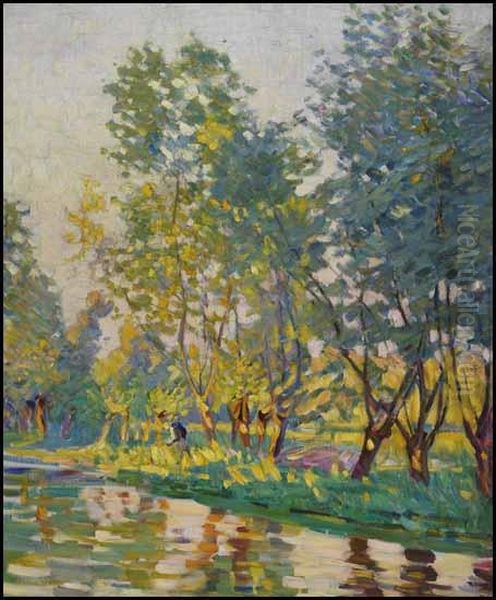 By The River Oil Painting by Helen Galloway Mcnicoll