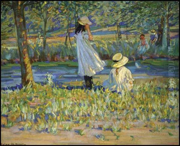 Watching The Boat Oil Painting by Helen Galloway Mcnicoll