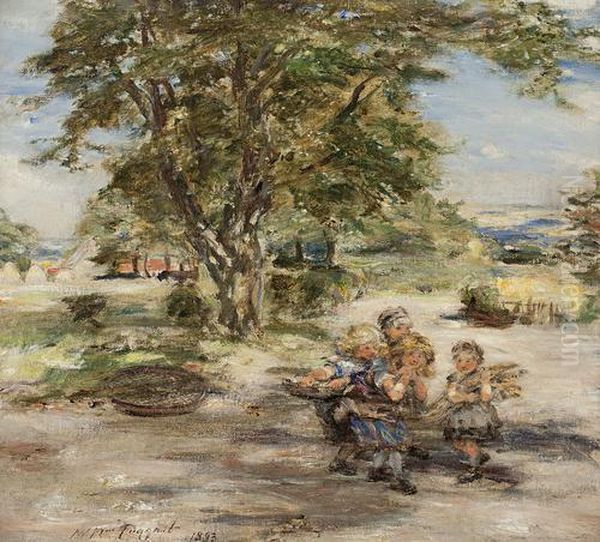 Children At Harvest Time Oil Painting by William McTaggart