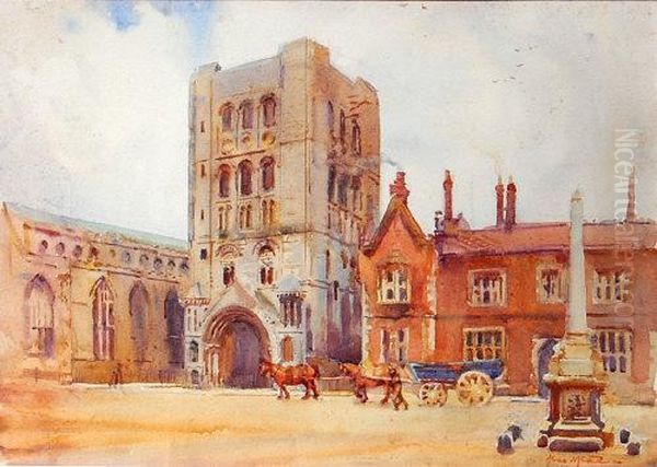 The Norman Tower From College Square Oil Painting by Rose Mead