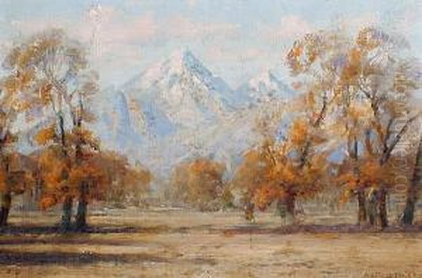 Chiltan Mountain From Residency Garden Oil Painting by Arthur Meade