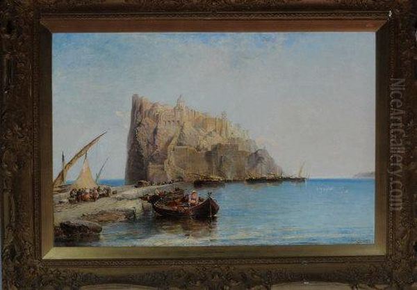 The Castle Of Ischia Oil Painting by Arthur Joseph Meadows