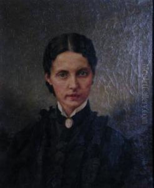 Portrait Of A Woman Oil Painting by Lewis Henry Meakin