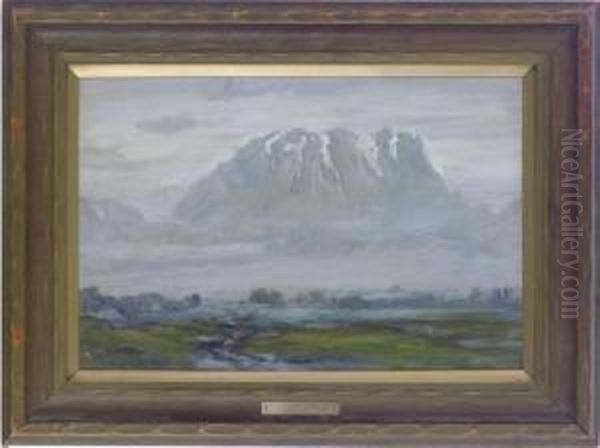 Snow Capped Mountain Oil Painting by Lewis Henry Meakin