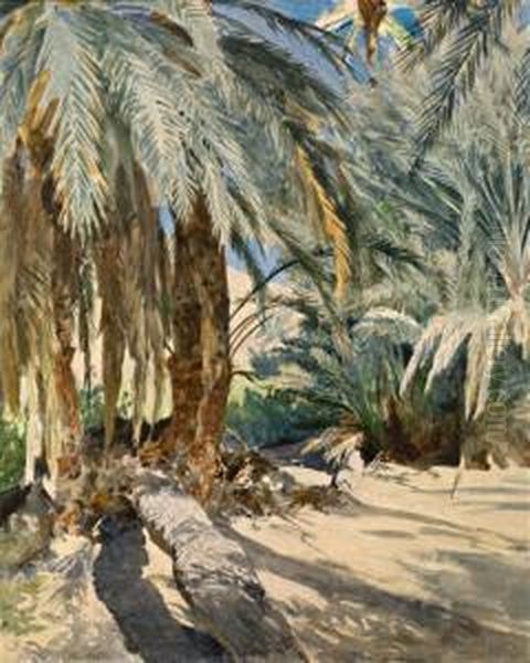 La Palmeraie Oil Painting by Adolf von Meckel