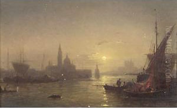 Venezia Di Notte Oil Painting by Ludwig Mecklenburg