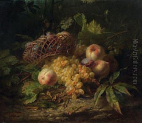 Panier De Fruits Oil Painting by Jules Ferdinand Medard