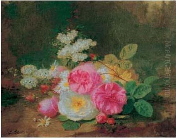 Jete De Fleurs Oil Painting by Jules Ferdinand Medard