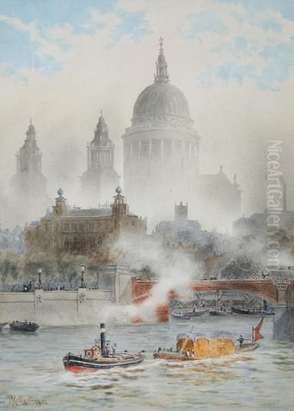 St. Pauls Oil Painting by Hubert James Medlycott