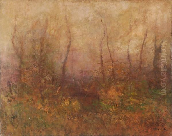 Wooded Scene Oil Painting by Laszlo Mednyanszky