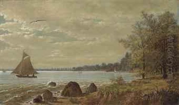 Lake Mendota, Wisconsin Oil Painting by Joseph Rusling Meeker