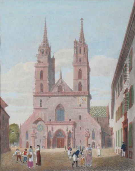 Das Munster Zu Basel Oil Painting by Christian Meichelt