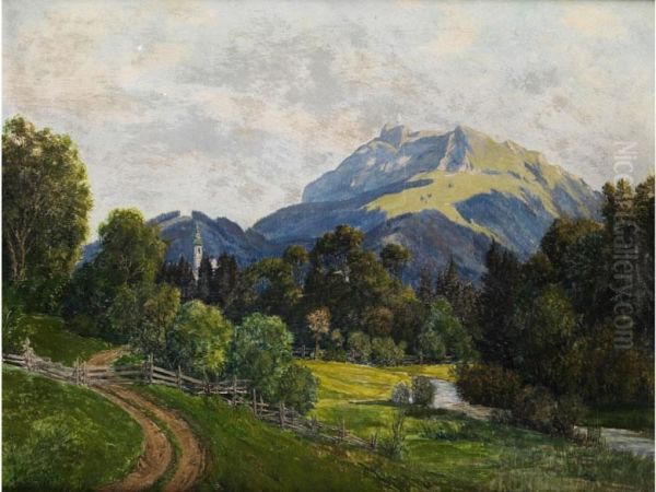 Partie In Der Ramsau Oil Painting by Lothar Rudolf Meilinger