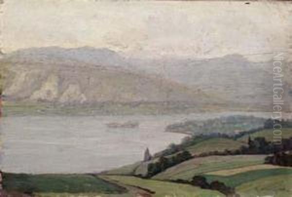 Motivo Del Lago D'orta Oil Painting by Guido Meineri