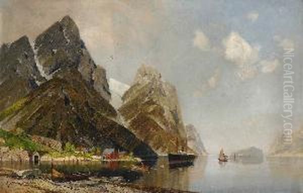 Fjordlandschaft. Oil Painting by Georg M. Meinzolt