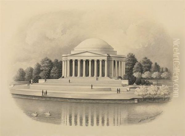 Jefferson Memorial Oil Painting by Alvin R. Meissner