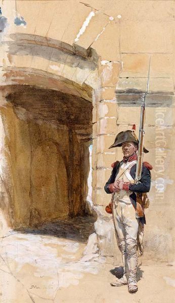 Militaire En Faction Oil Painting by Jean-Louis-Ernest Meissonier