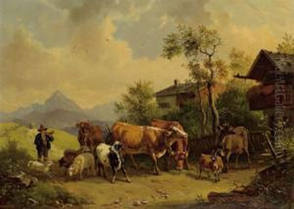 Heimkehr Von Der Weide Oil Painting by Wilhelm Melchior