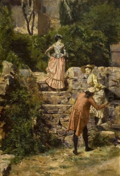 Escena Galante Oil Painting by Enrique Melida Y Alinari