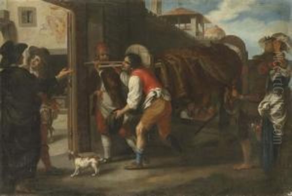 An Episode From The Stories Of The Pievano Arlotto Oil Painting by Agostino Melissi