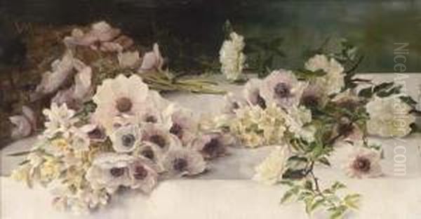 Summer Blooms On A Table Oil Painting by Princess Victoria Melita