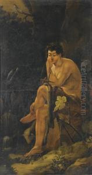 St. John The Baptist In The Wilderness Oil Painting by Claude Mellan