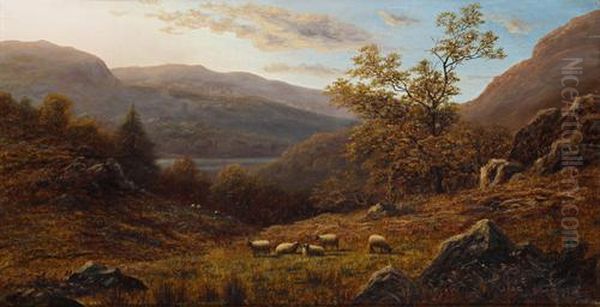 Peep Of Ulswater From The Hills, Westmorland Oil Painting by William Mellor