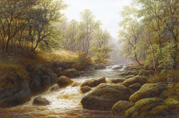 The River Burbage At Grindleford Derbyshire Oil Painting by William Mellor