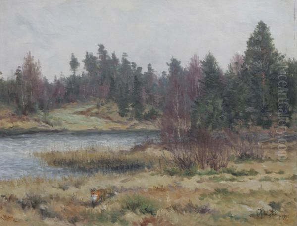 Rav I Landskap Oil Painting by Rolf Mellstrom