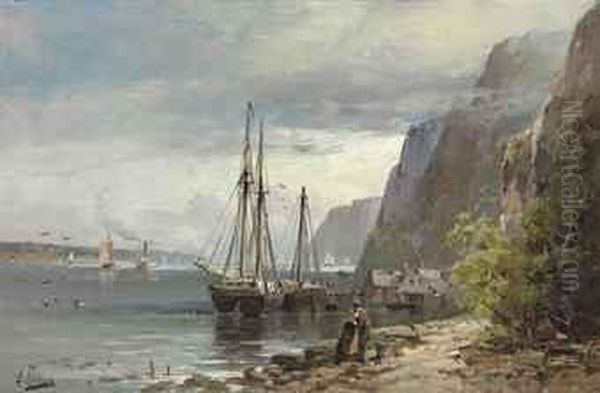 View Of Palisades On The Hudson Oil Painting by Andrew Melrose